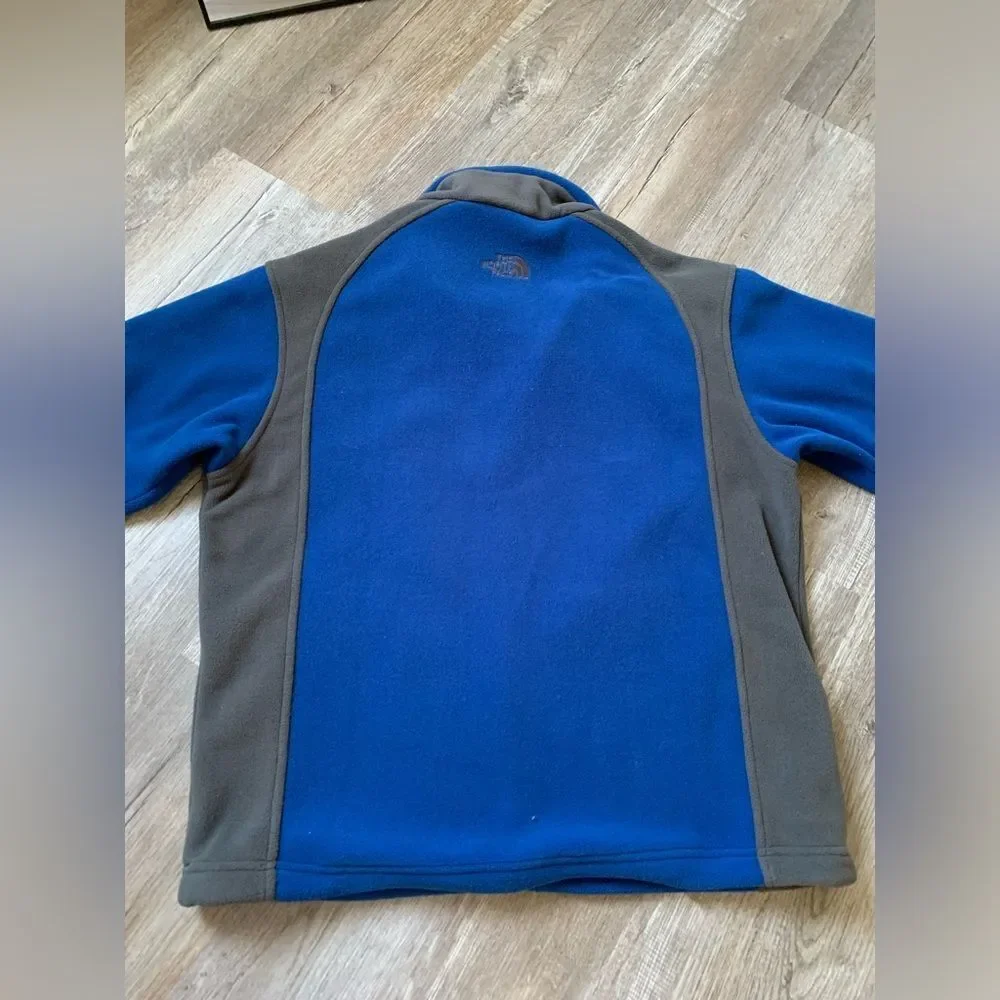 The North Face Full Zip Fleece Jacket Mens Size M Royal Blue Gray New